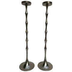 Tall and Sculptural Candleholders in Stanless Steel