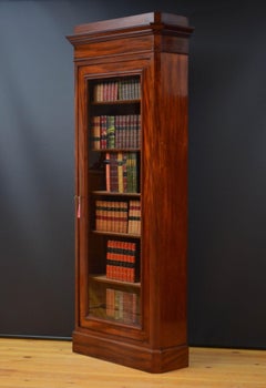 Tall and Slim Antique Bookcase in Mahogany