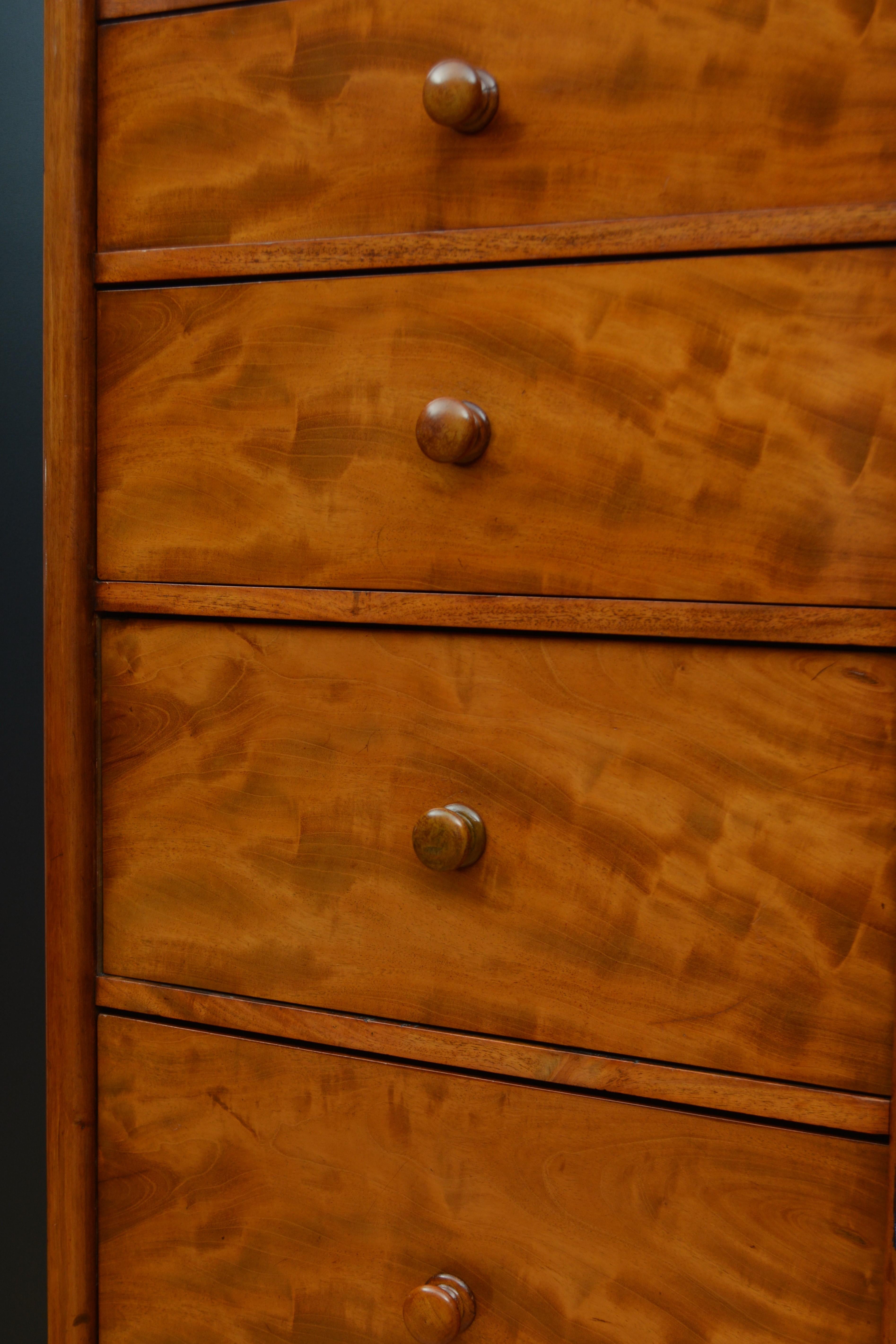 Tall and Slim Victorian Mahogany Chest of Drawers For Sale 6