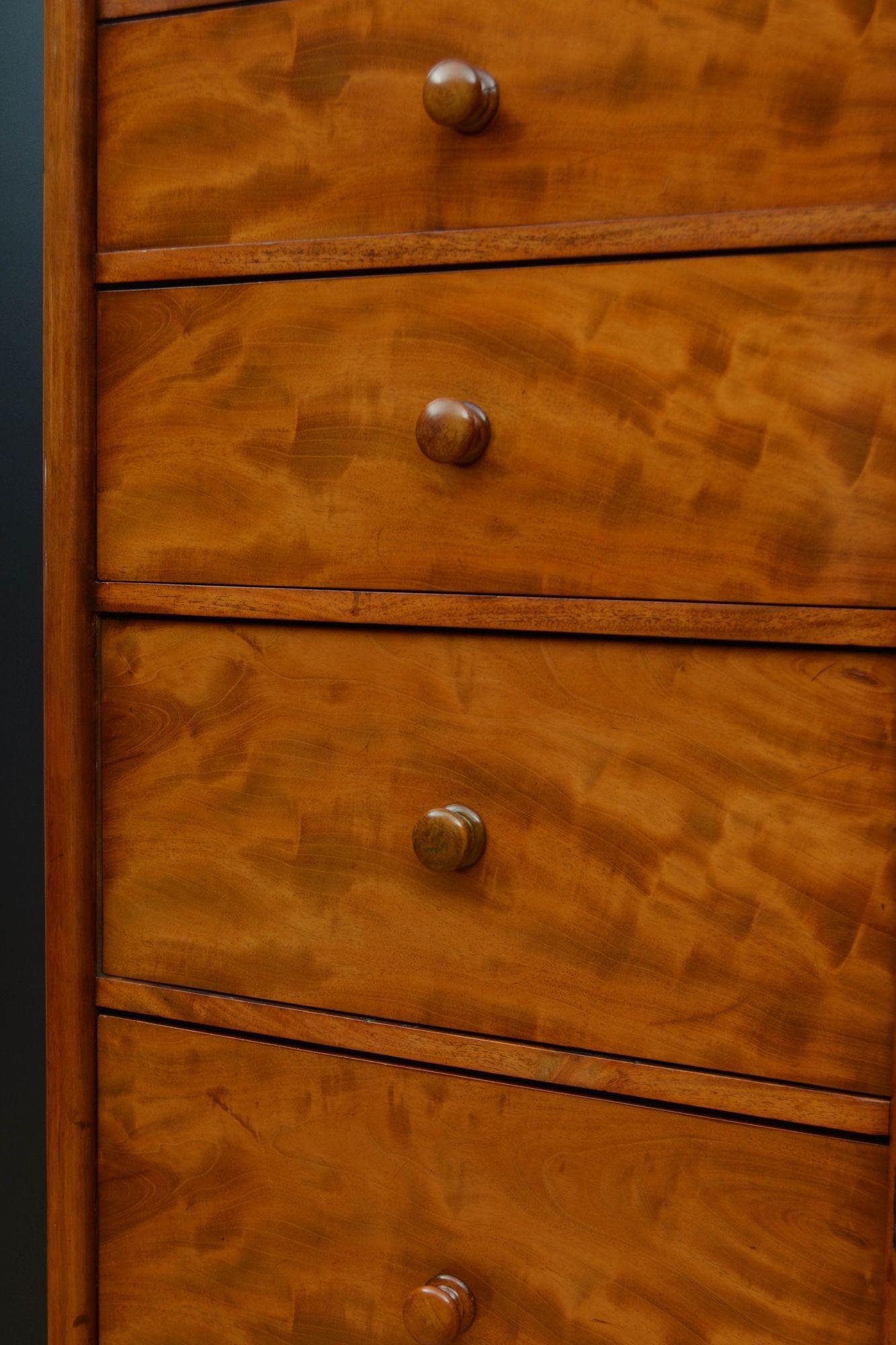 Tall and Slim Victorian Mahogany Chest of Drawers For Sale 6