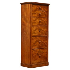 Tall and Slim Victorian Mahogany Chest of Drawers