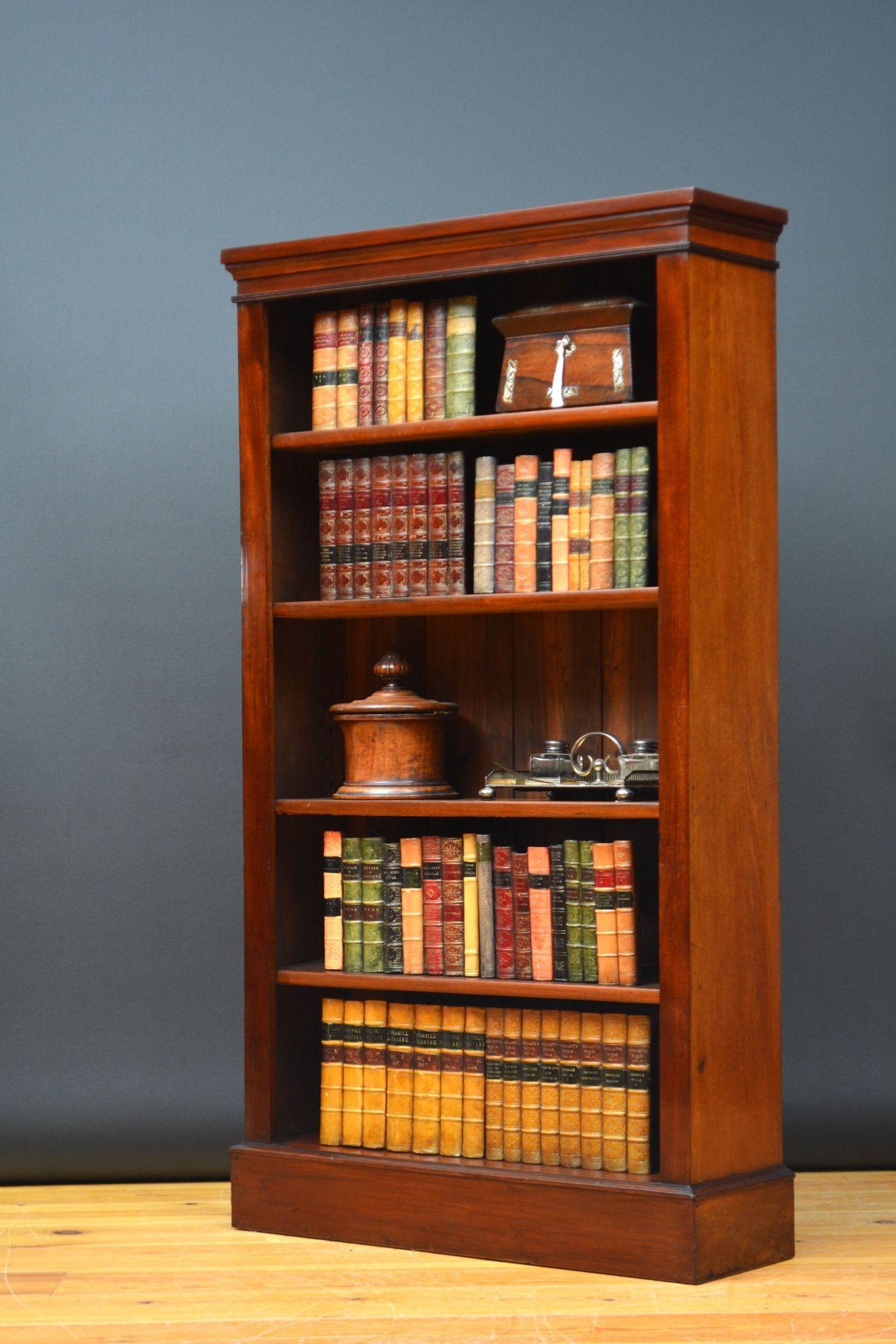 Librería abierta victoriana alta y esbelta de caoba Inglés en venta