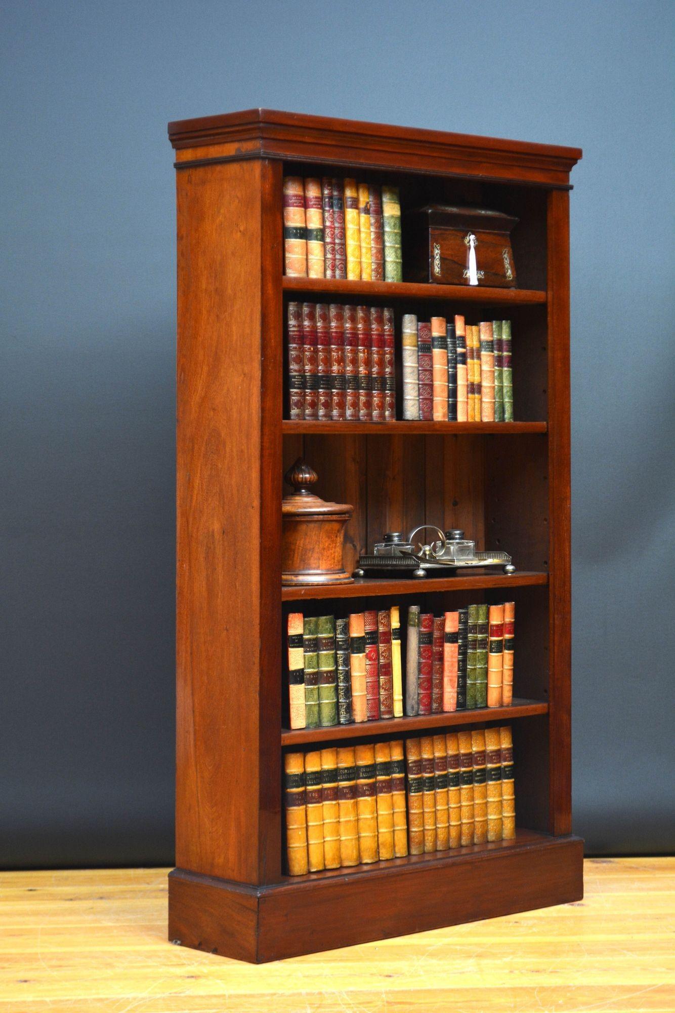 Librería abierta victoriana alta y esbelta de caoba en Bueno estado para la venta en Whaley Bridge, GB