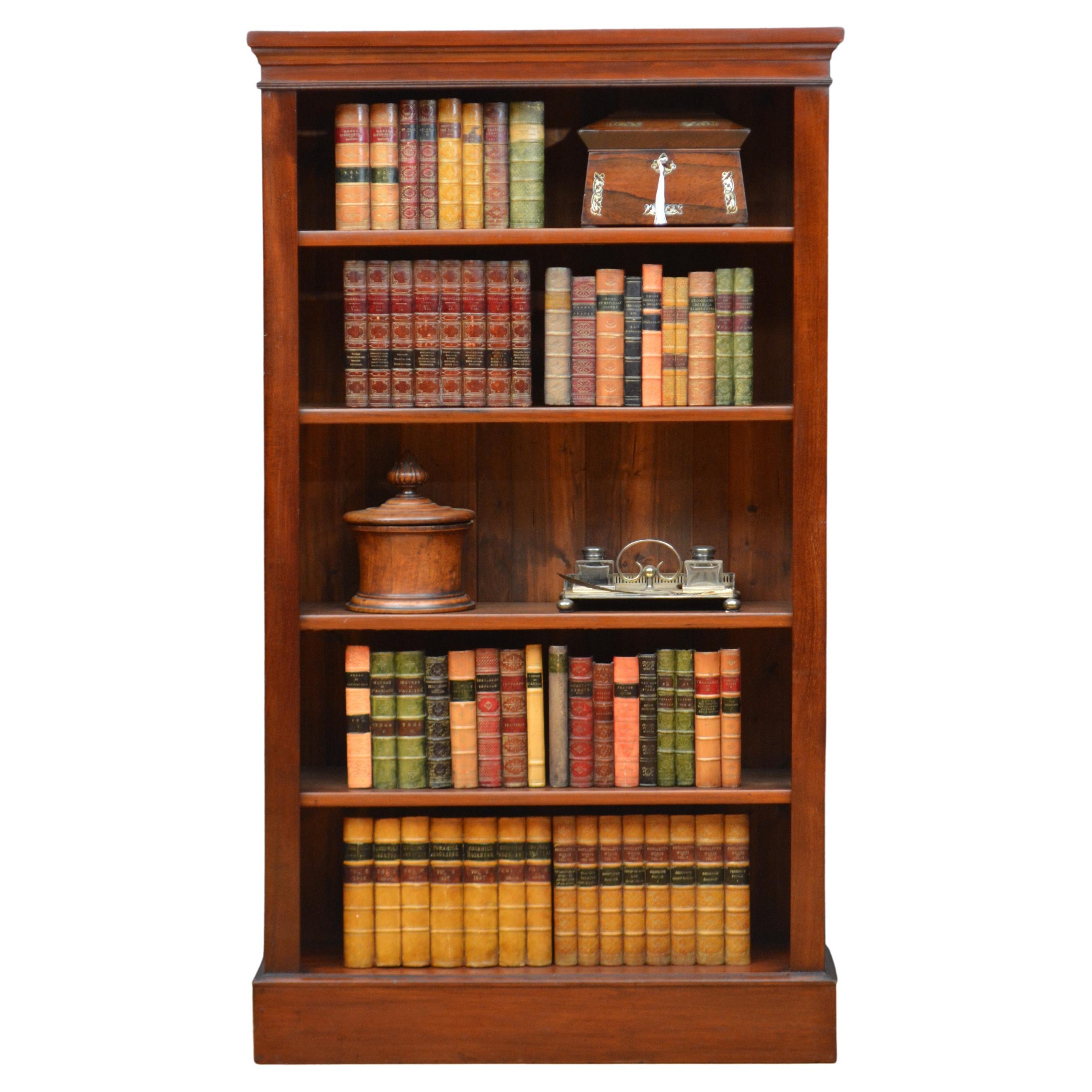 Großes und schlankes offenes Bücherregal aus viktorianischem Mahagoni im Angebot