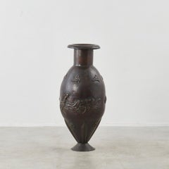 Tall Angelo Bragalini vase in copper - Italy, 1950s