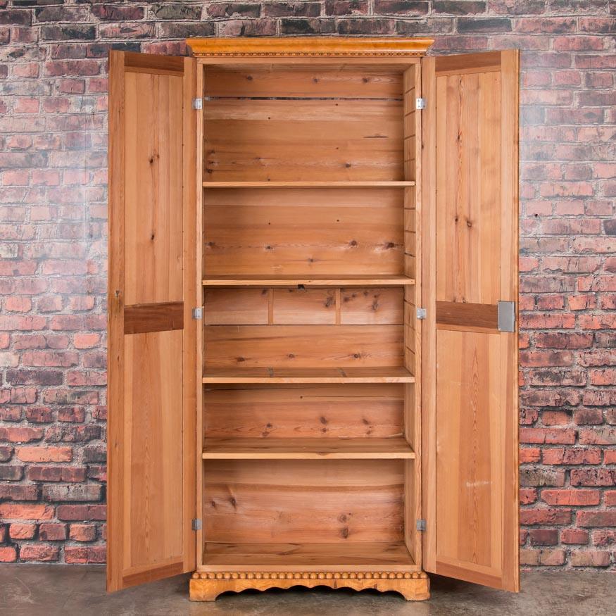 Tall Antique 19th Century Birch Two-Door Cabinet from Sweden im Zustand „Gut“ in Round Top, TX