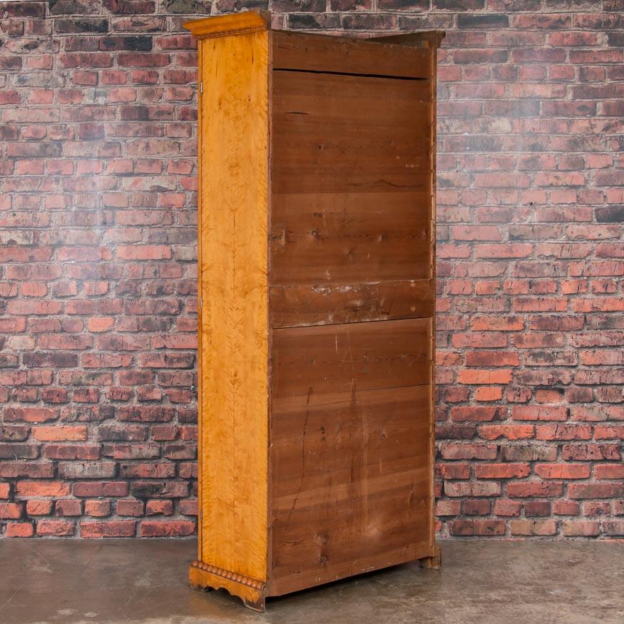 Tall Antique 19th Century Birch Two-Door Cabinet from Sweden 1