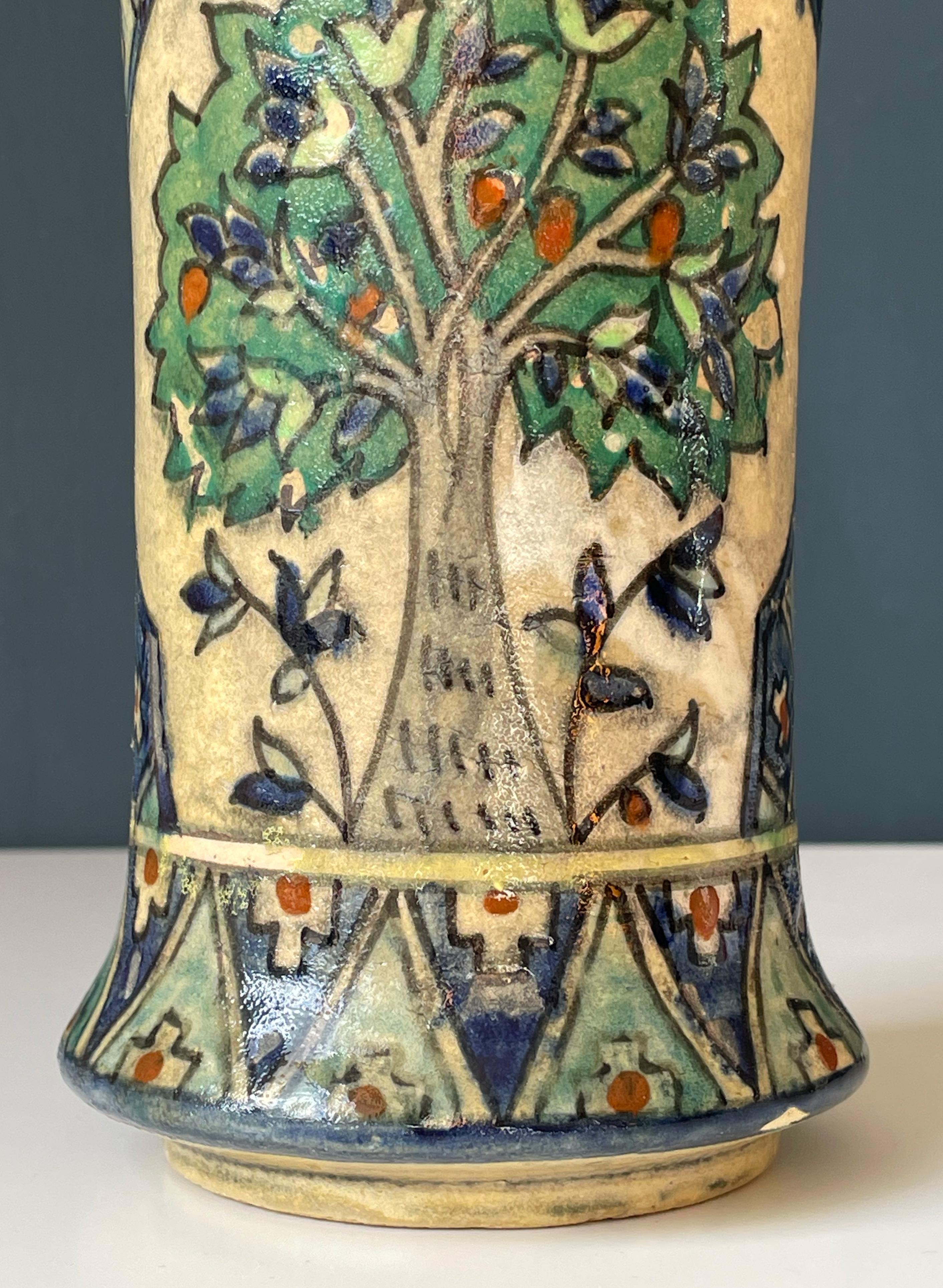 Tall Antique Armenian Pottery Vase circa 1920s, Jerusalem For Sale 5