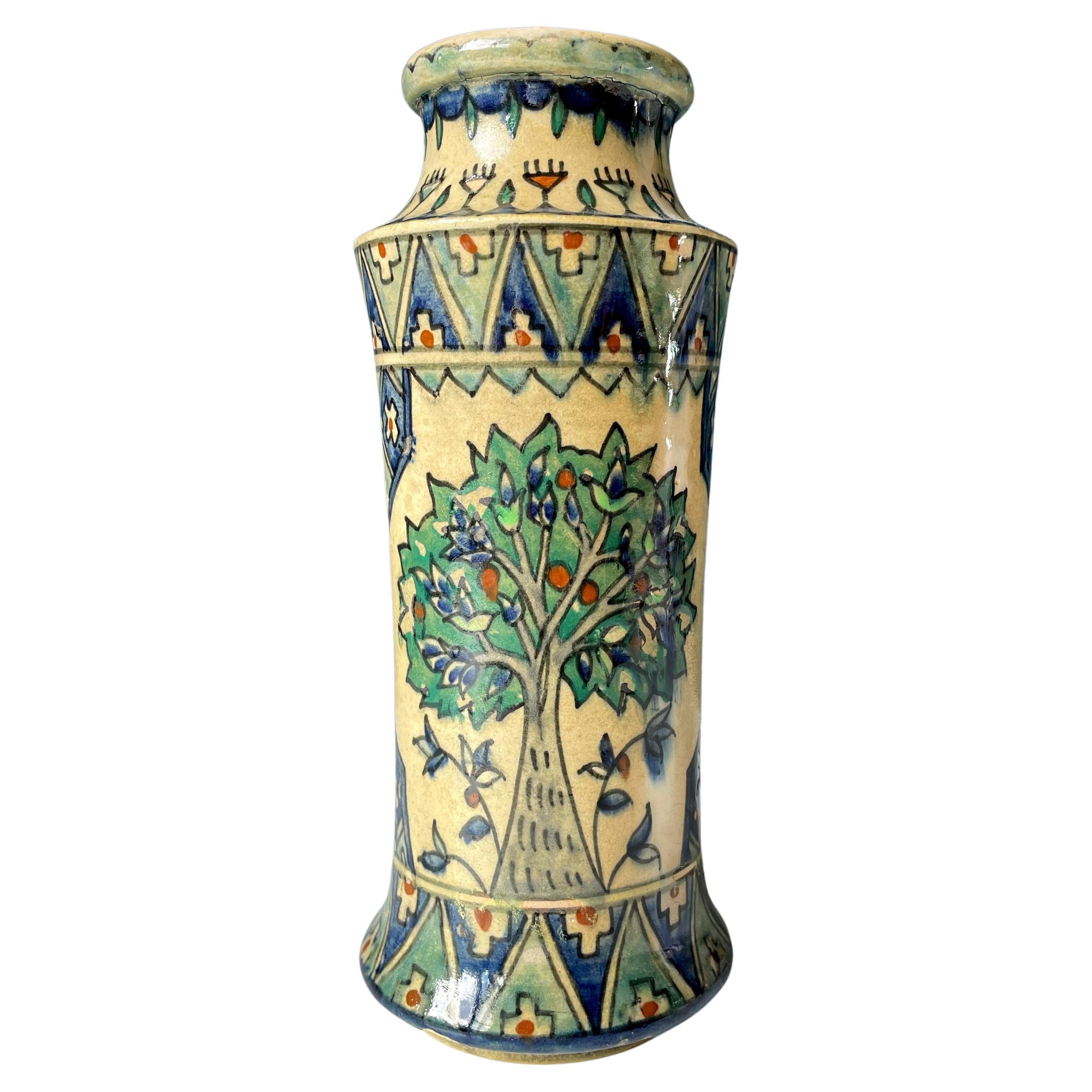 Tall Antique Armenian Pottery Vase circa 1920s, Jerusalem