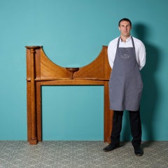 Tall Antique Arts & Crafts Style Oak Period Fireplace