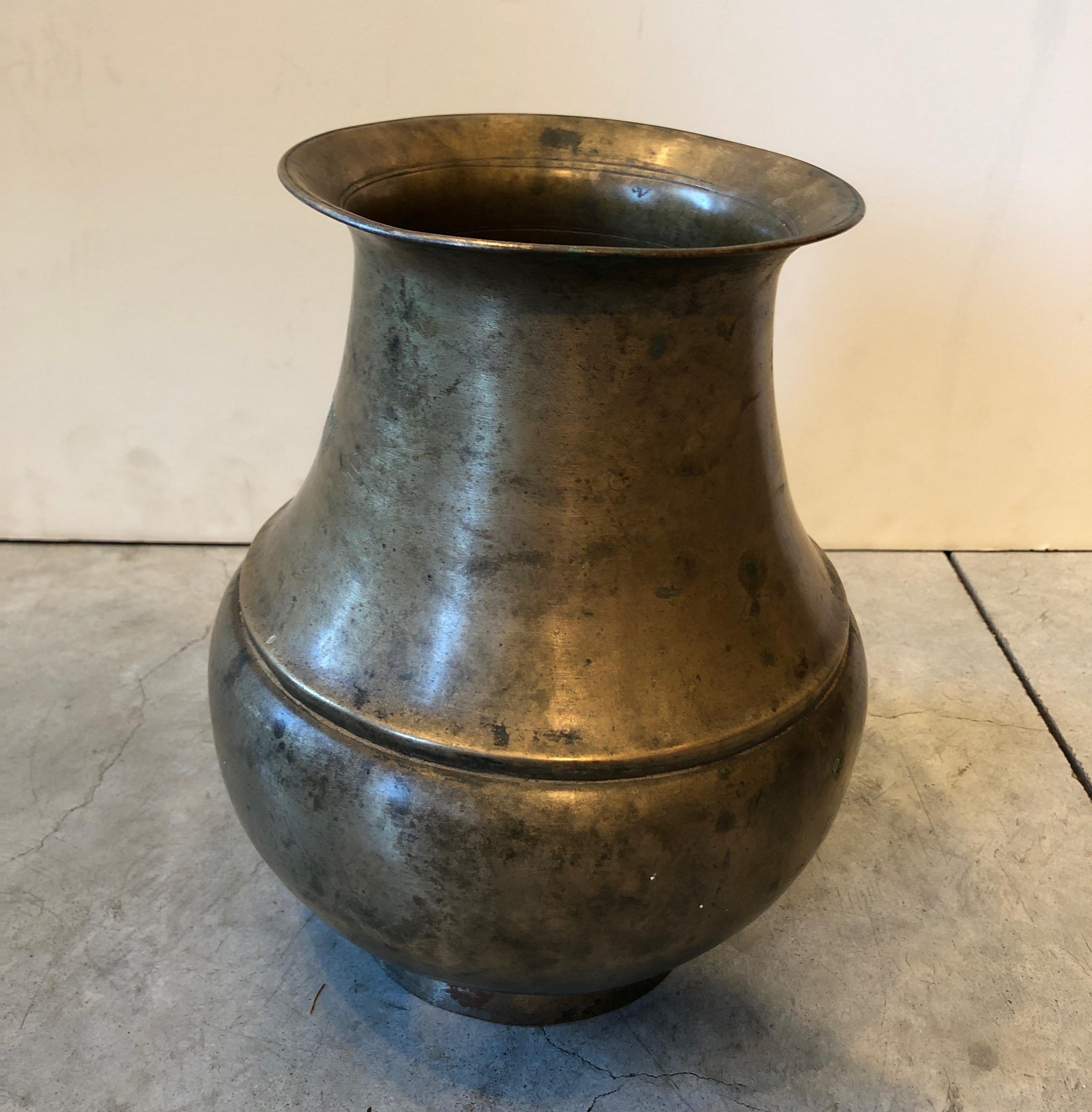 Tall Antique Bronze Tibetan Monastery Decanter 6