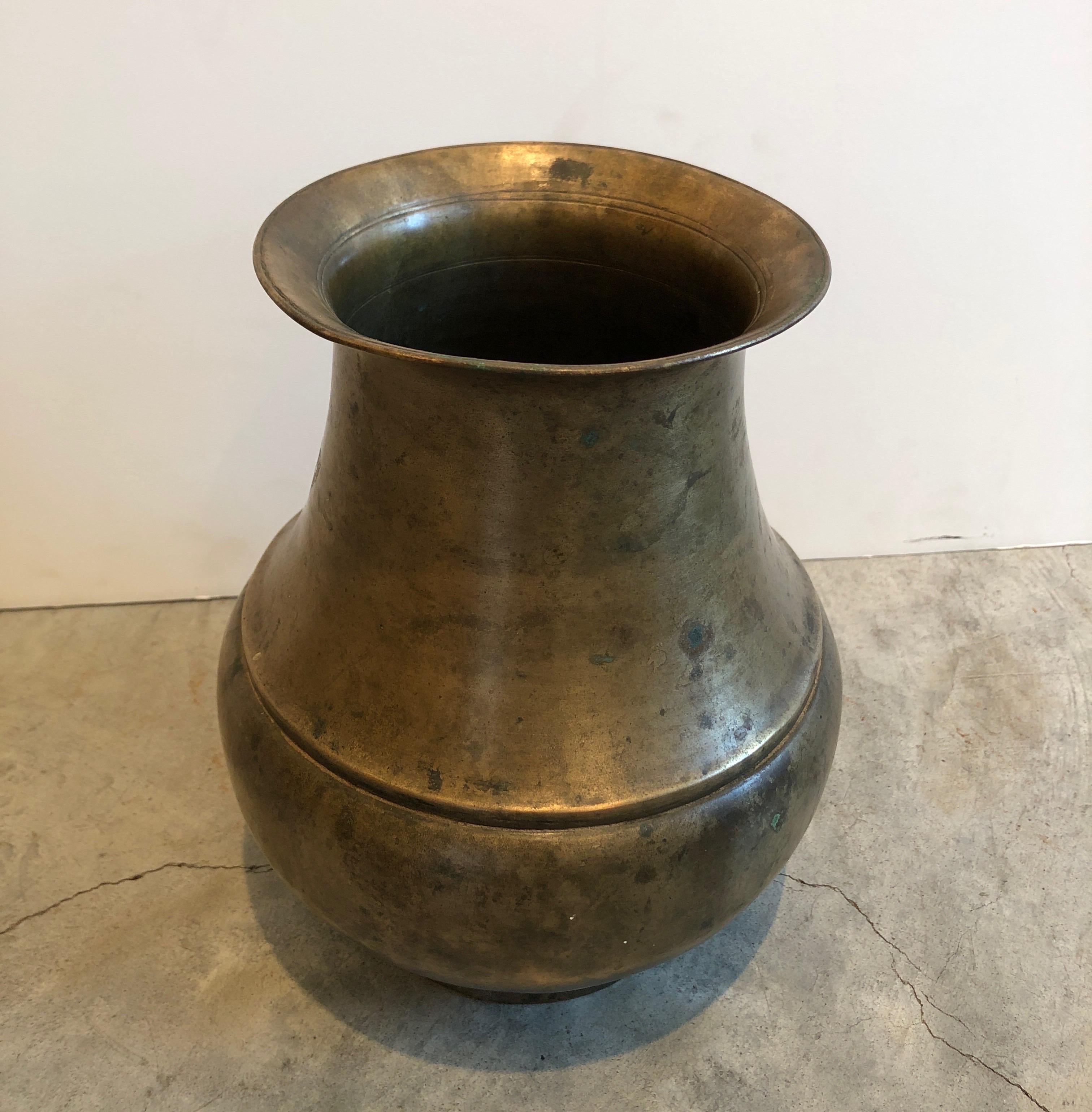 Tall Antique Bronze Tibetan Monastery Decanter 1