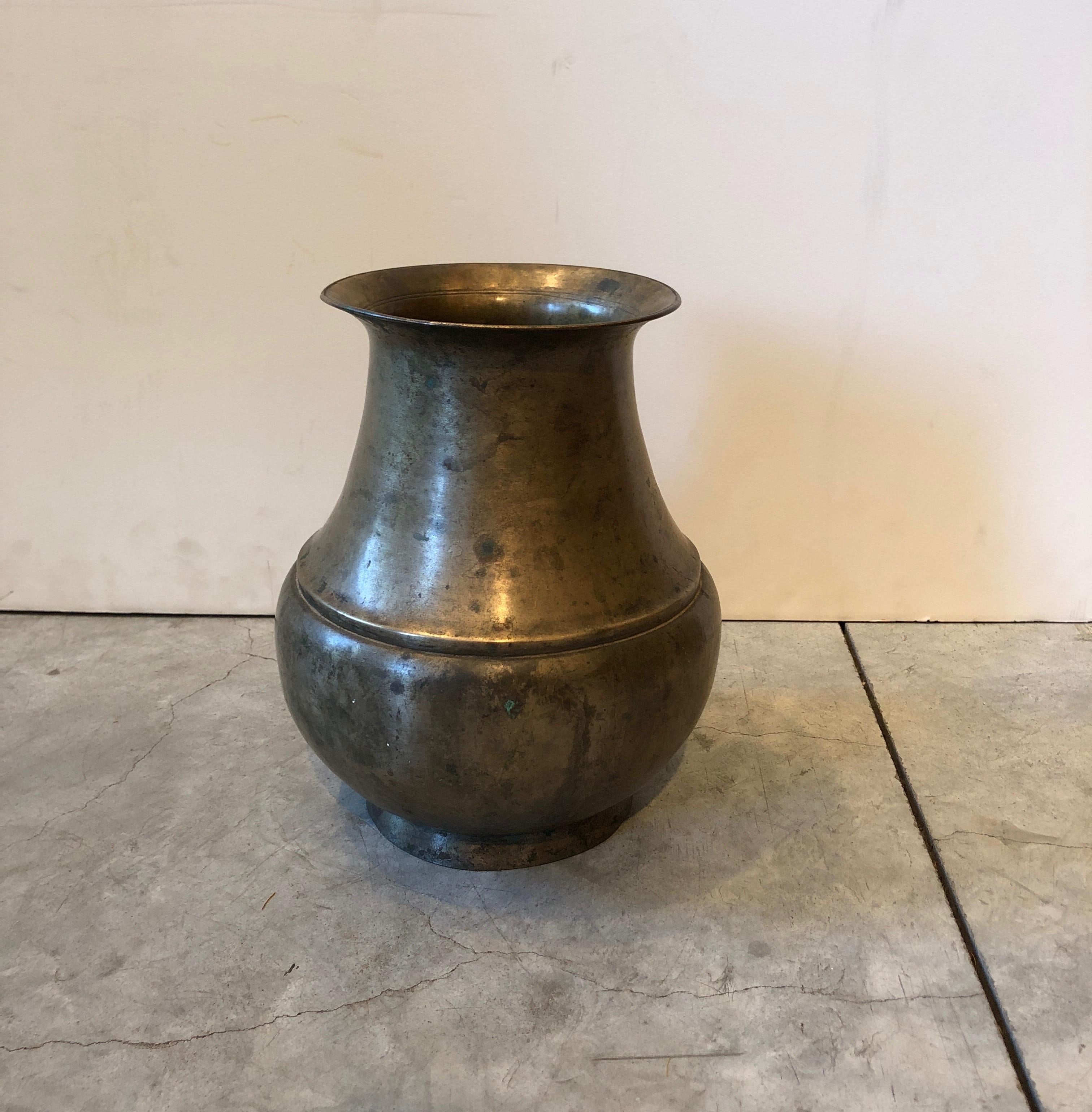 Tall Antique Bronze Tibetan Monastery Decanter 2