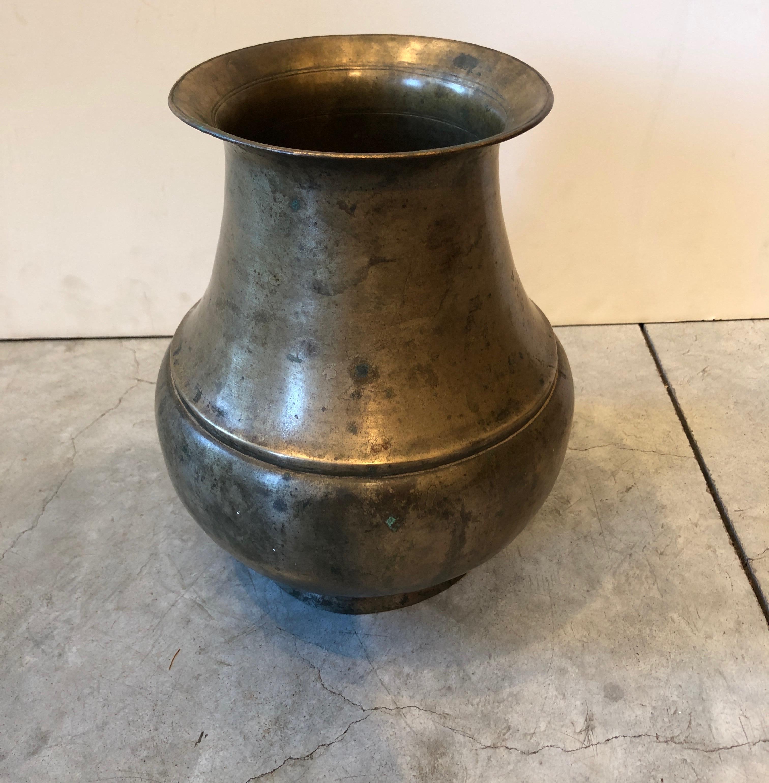 Tall Antique Bronze Tibetan Monastery Decanter 3