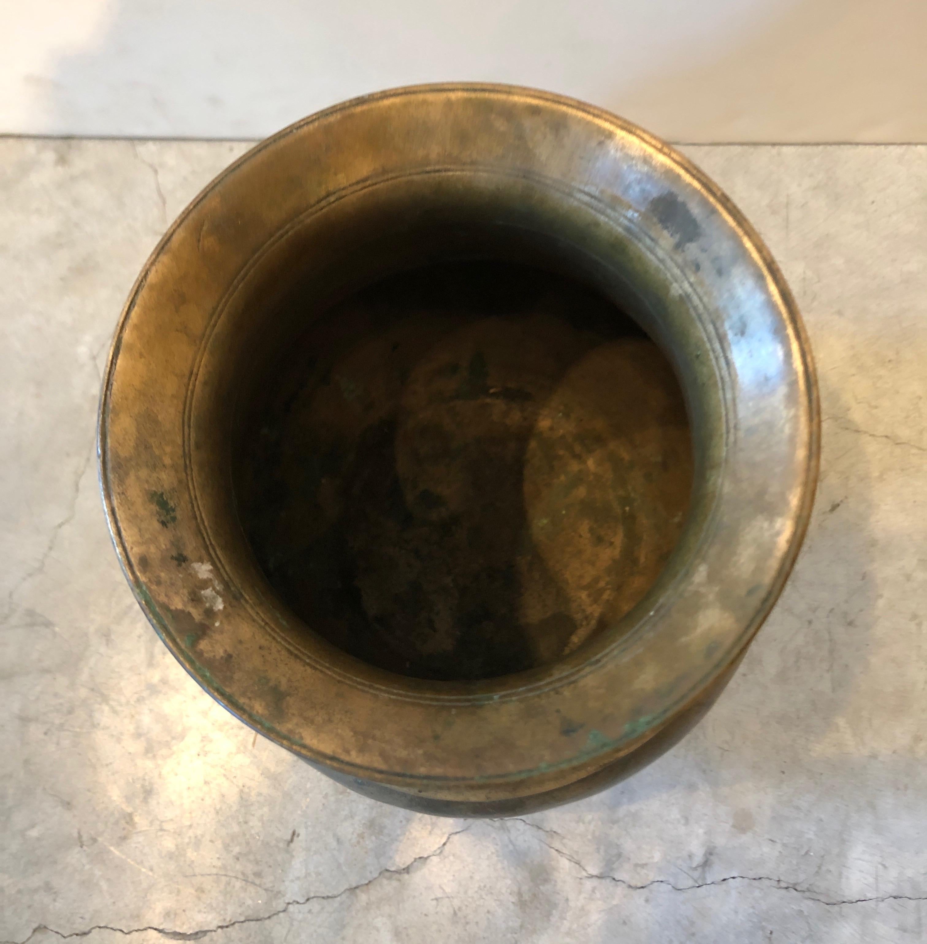 Tall Antique Bronze Tibetan Monastery Decanter 4