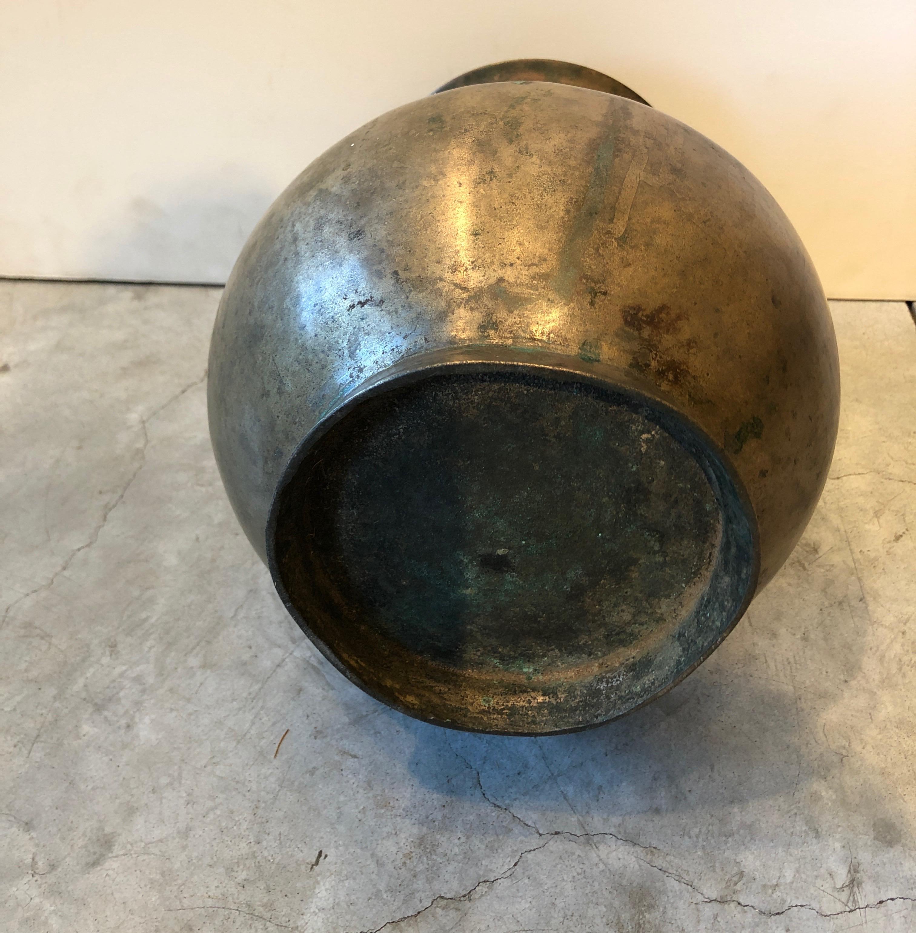 Tall Antique Bronze Tibetan Monastery Decanter 5