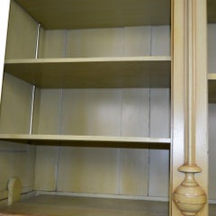 Tall Antique Cabinet with Mirrored Doors Adjustable Shelves and Two Drawers