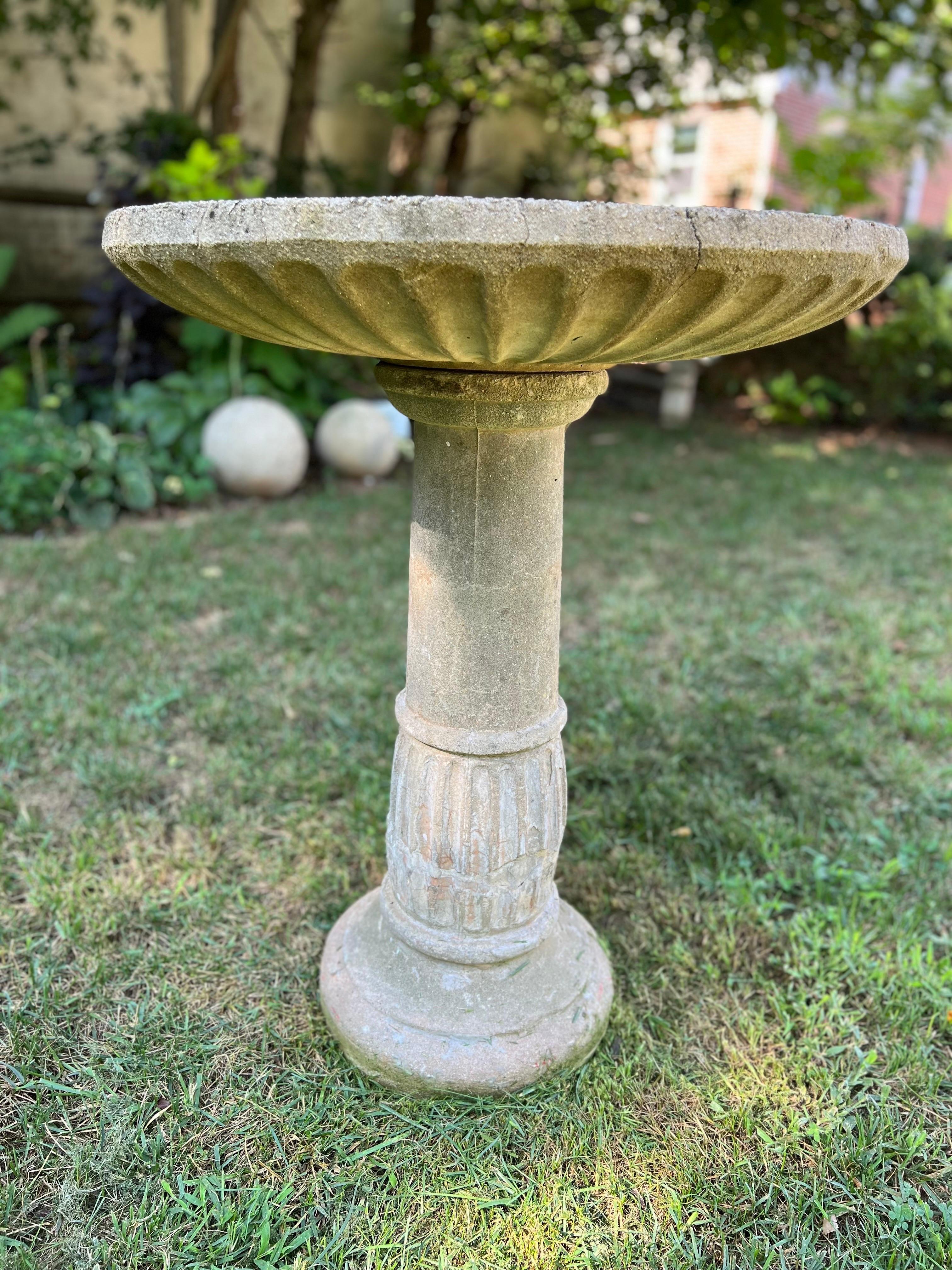 antique stone bird bath