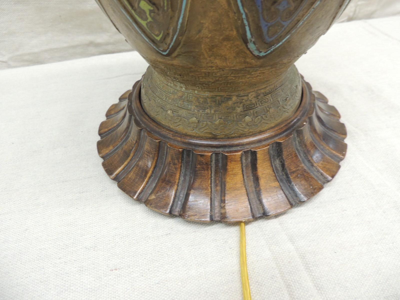 Cloissoné Tall Antique Cloisonné Table Lamp