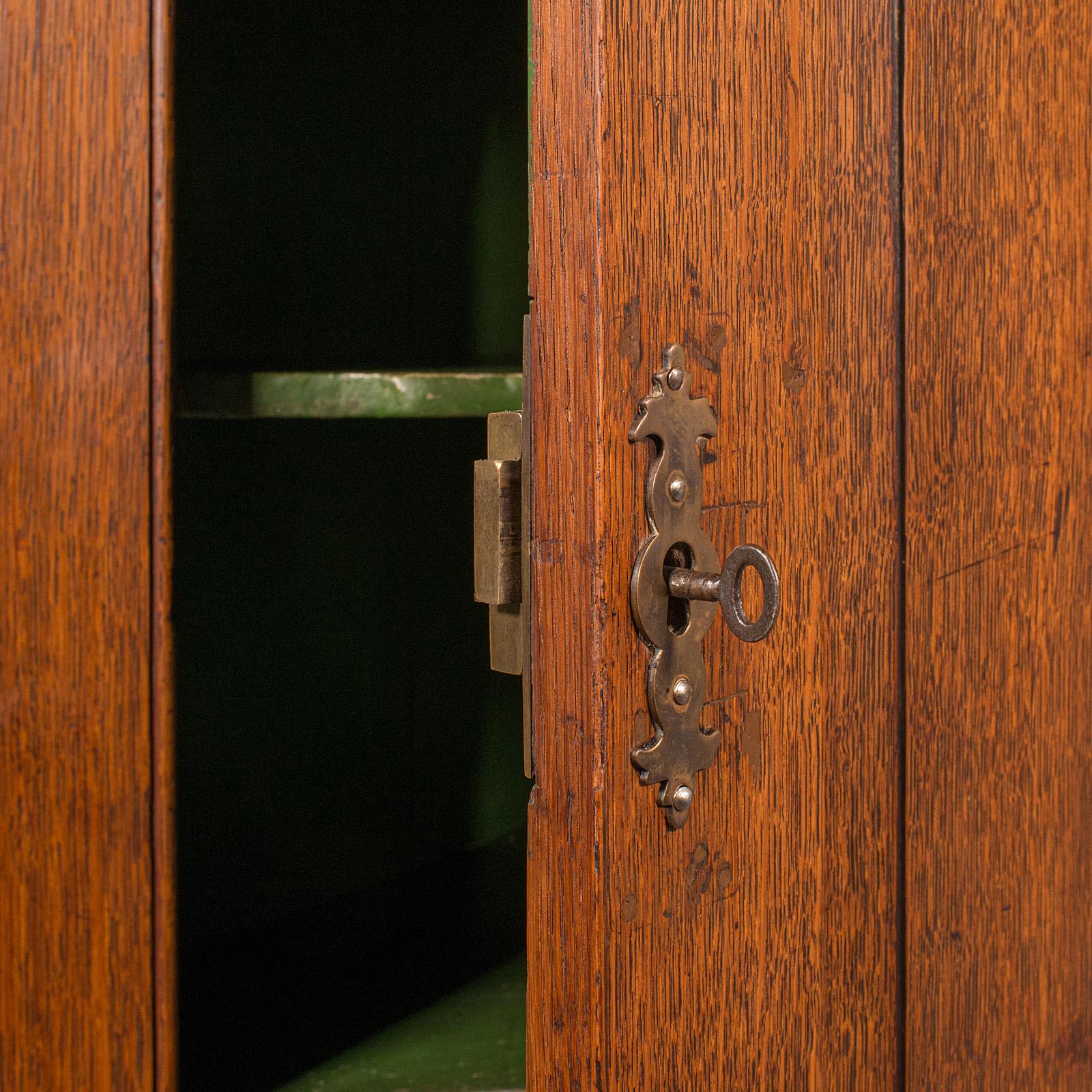 Tall Antique Corner Cabinet, English, Oak, 4 Shelf Wall Cupboard, Georgian, 1800 For Sale 3