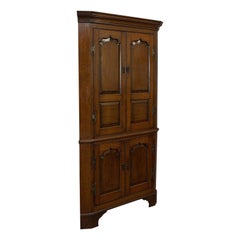 Tall, Antique Corner Cabinet, English, Oak, Georgian, Pot Cupboard, circa 1800