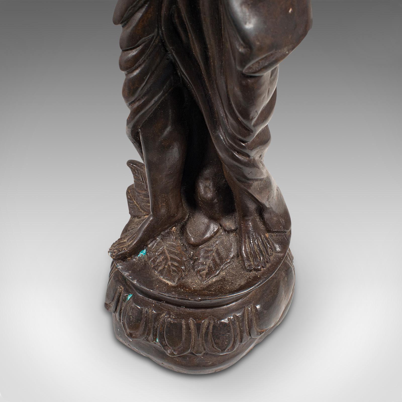 Große antike dekorative Figur, Chinesisch, Bronze, Statue, Wasserträger im Angebot 8