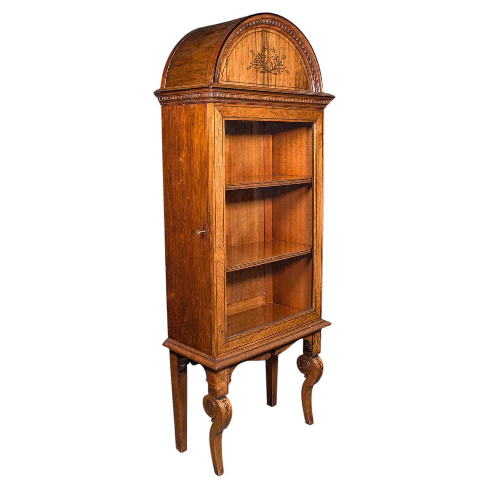 Tall Antique Display Cabinet, English, Glazed Bookcase On Stand, Regency, C.1820 For Sale