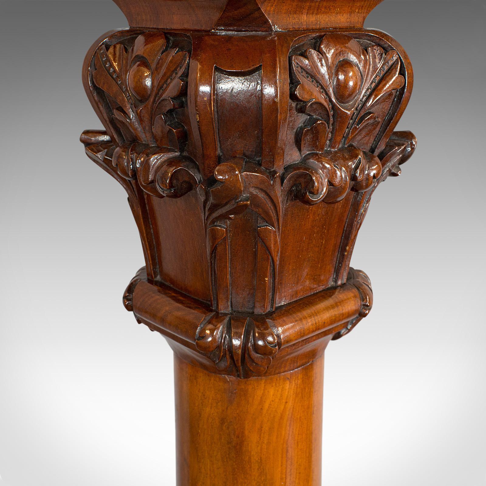 Tall Antique Display Pedestal, English, Mahogany, Torchere, Plant Stand, Regency 5
