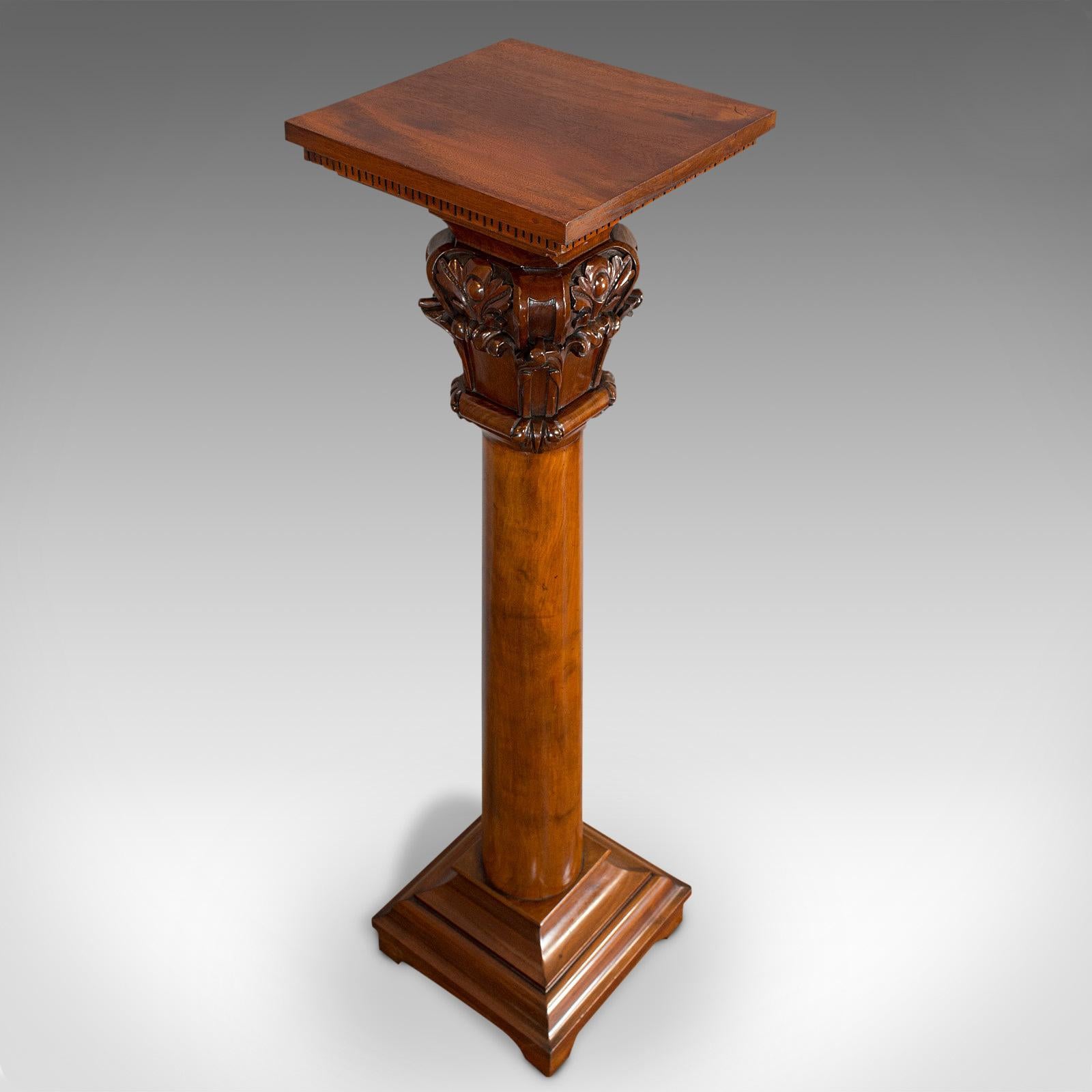 Tall Antique Display Pedestal, English, Mahogany, Torchere, Plant Stand, Regency 2