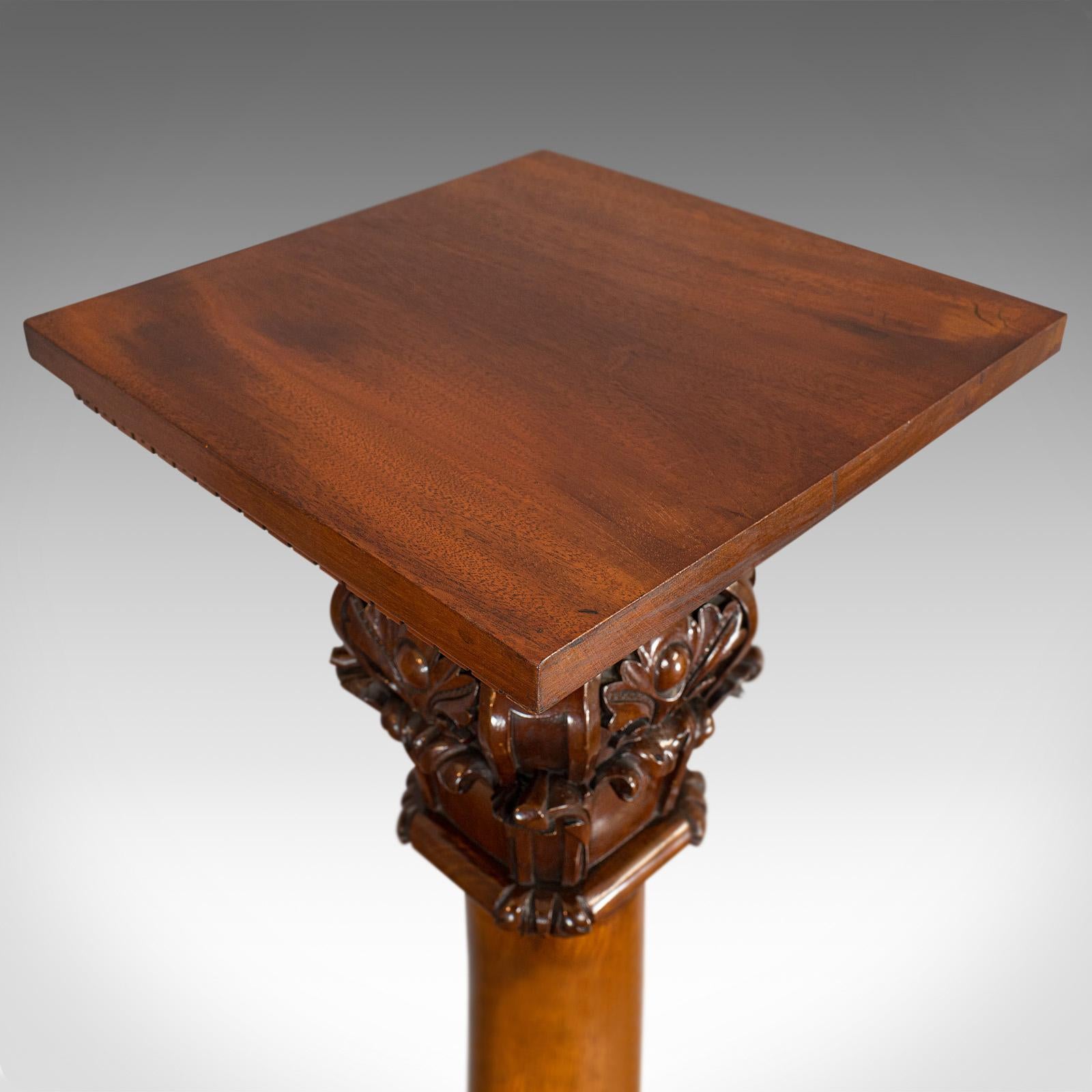 Tall Antique Display Pedestal, English, Mahogany, Torchere, Plant Stand, Regency 3