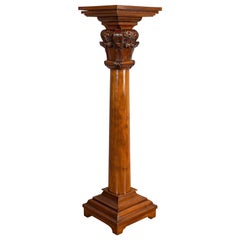 Tall Antique Display Pedestal, English, Mahogany, Torchere, Plant Stand, Regency