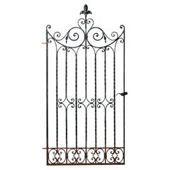 Tall Antique Edwardian Style Wrought Iron Side Gate