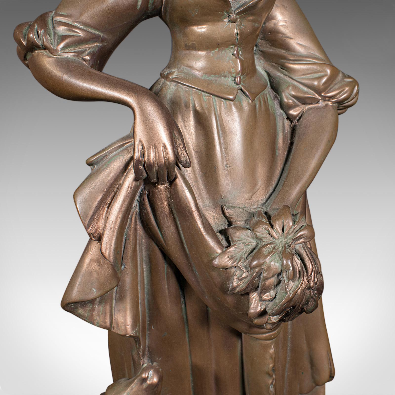 Figura Femenina Alta Antigua, Austriaca, Yeso Bronceado, Estatua, Victoriana, C.1900 en venta 4