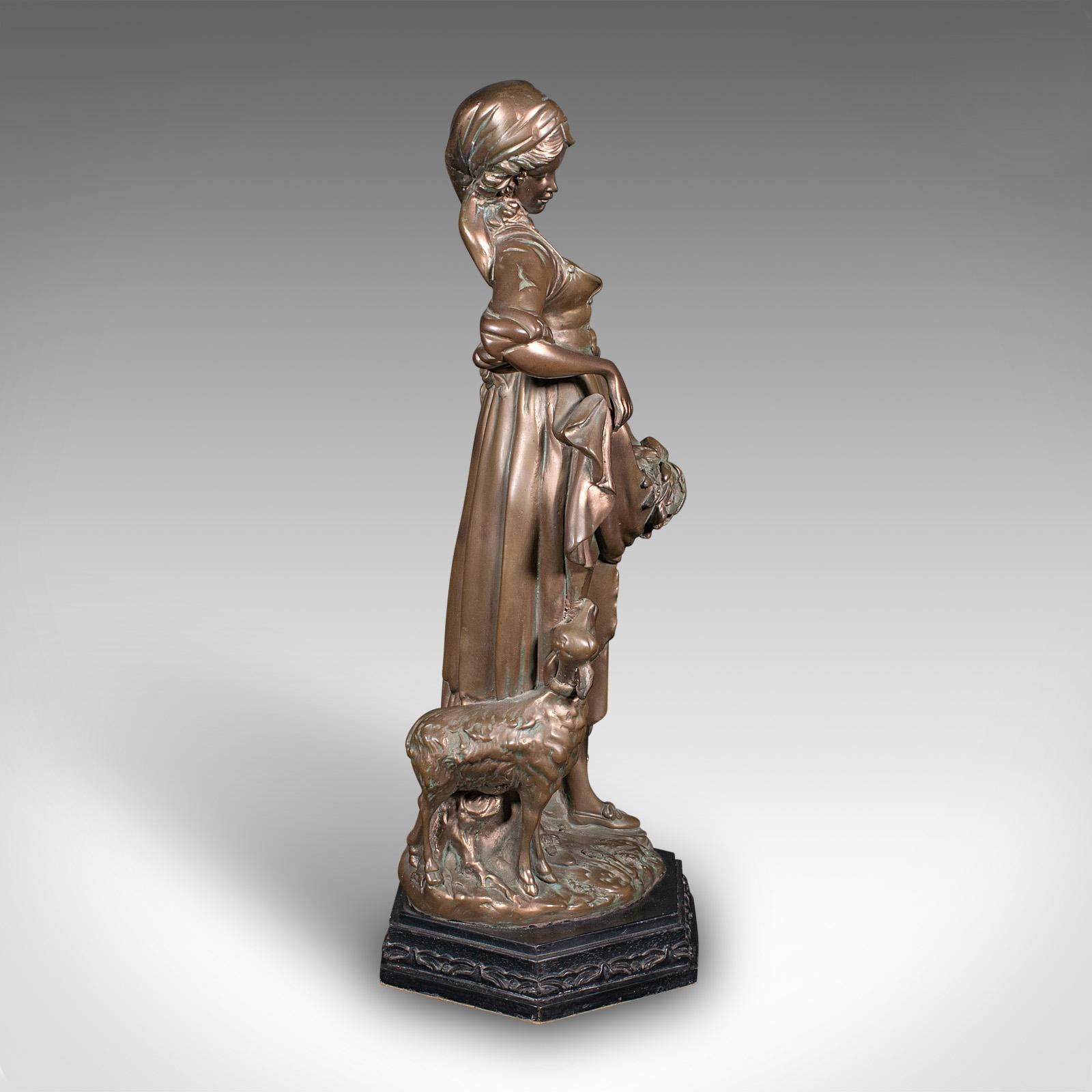 Figura Femenina Alta Antigua, Austriaca, Yeso Bronceado, Estatua, Victoriana, C.1900 Victoriano tardío en venta