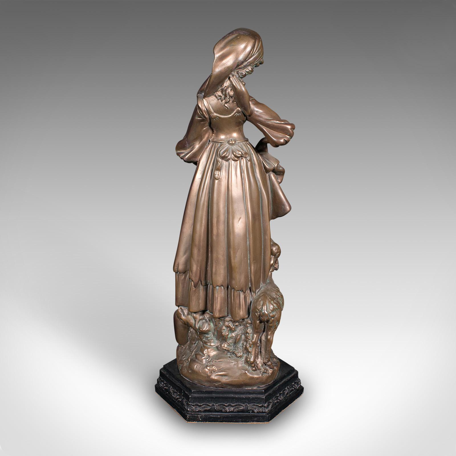 Figura Femenina Alta Antigua, Austriaca, Yeso Bronceado, Estatua, Victoriana, C.1900 Austríaco en venta