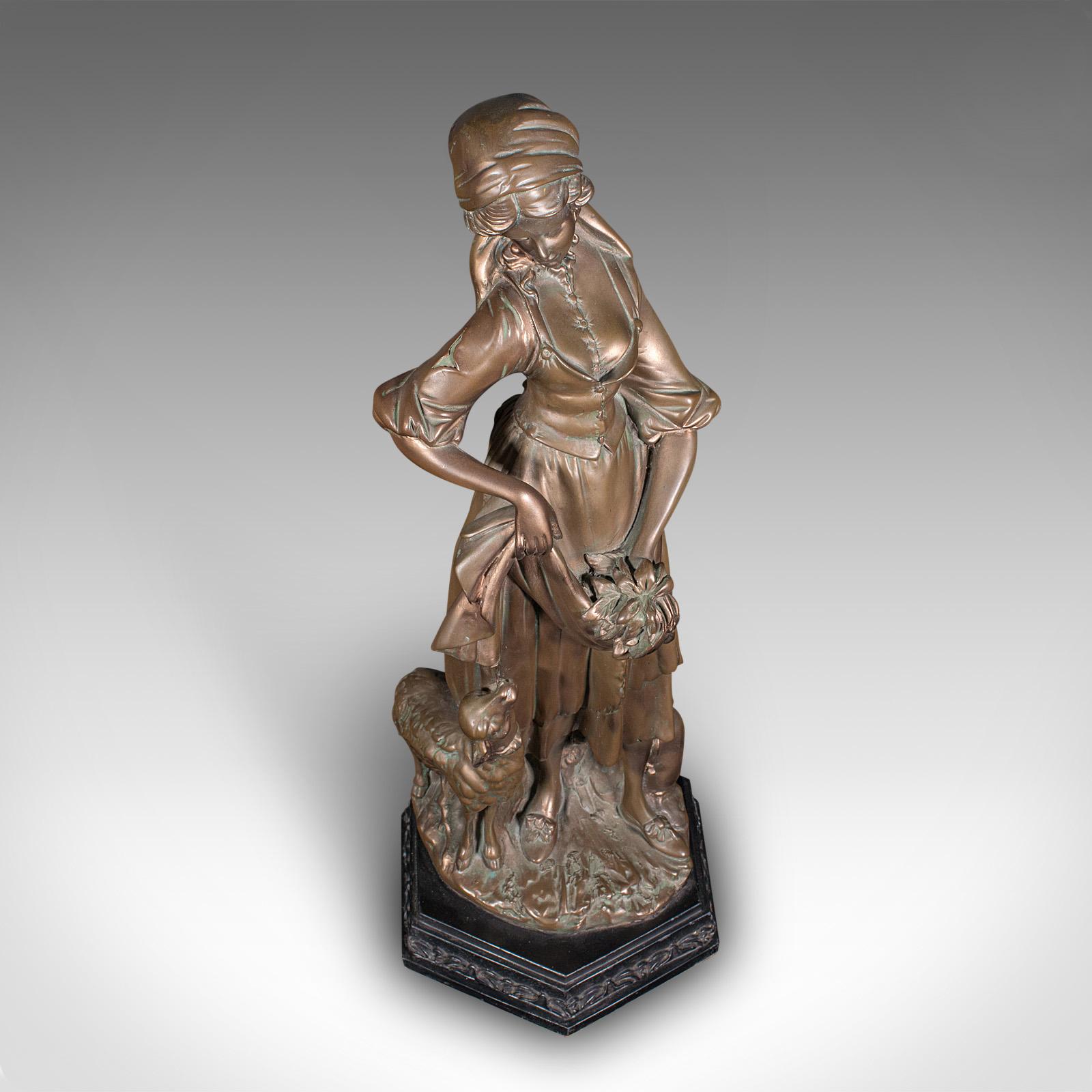 Figura Femenina Alta Antigua, Austriaca, Yeso Bronceado, Estatua, Victoriana, C.1900 siglo XIX en venta