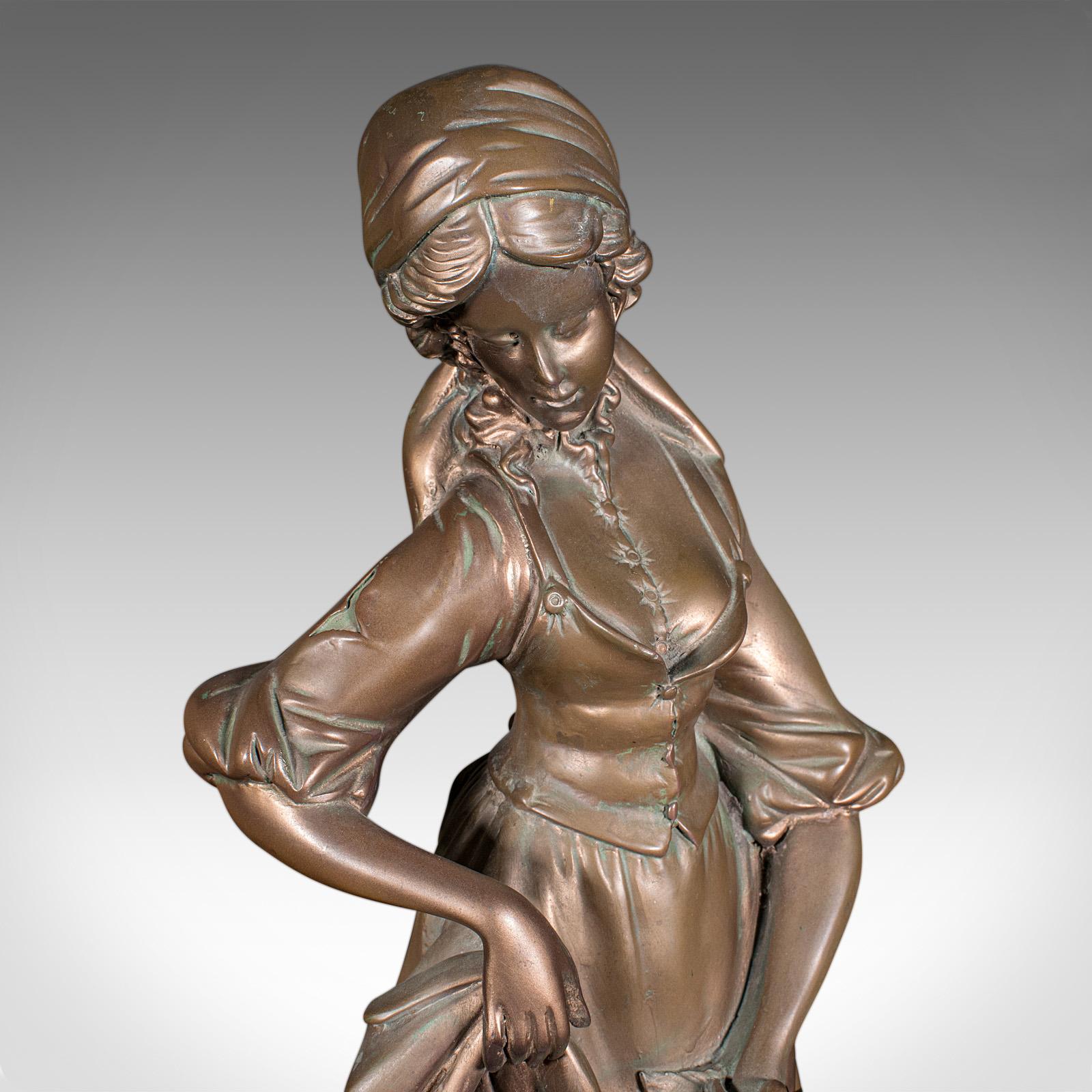 Figura Femenina Alta Antigua, Austriaca, Yeso Bronceado, Estatua, Victoriana, C.1900 en venta 1