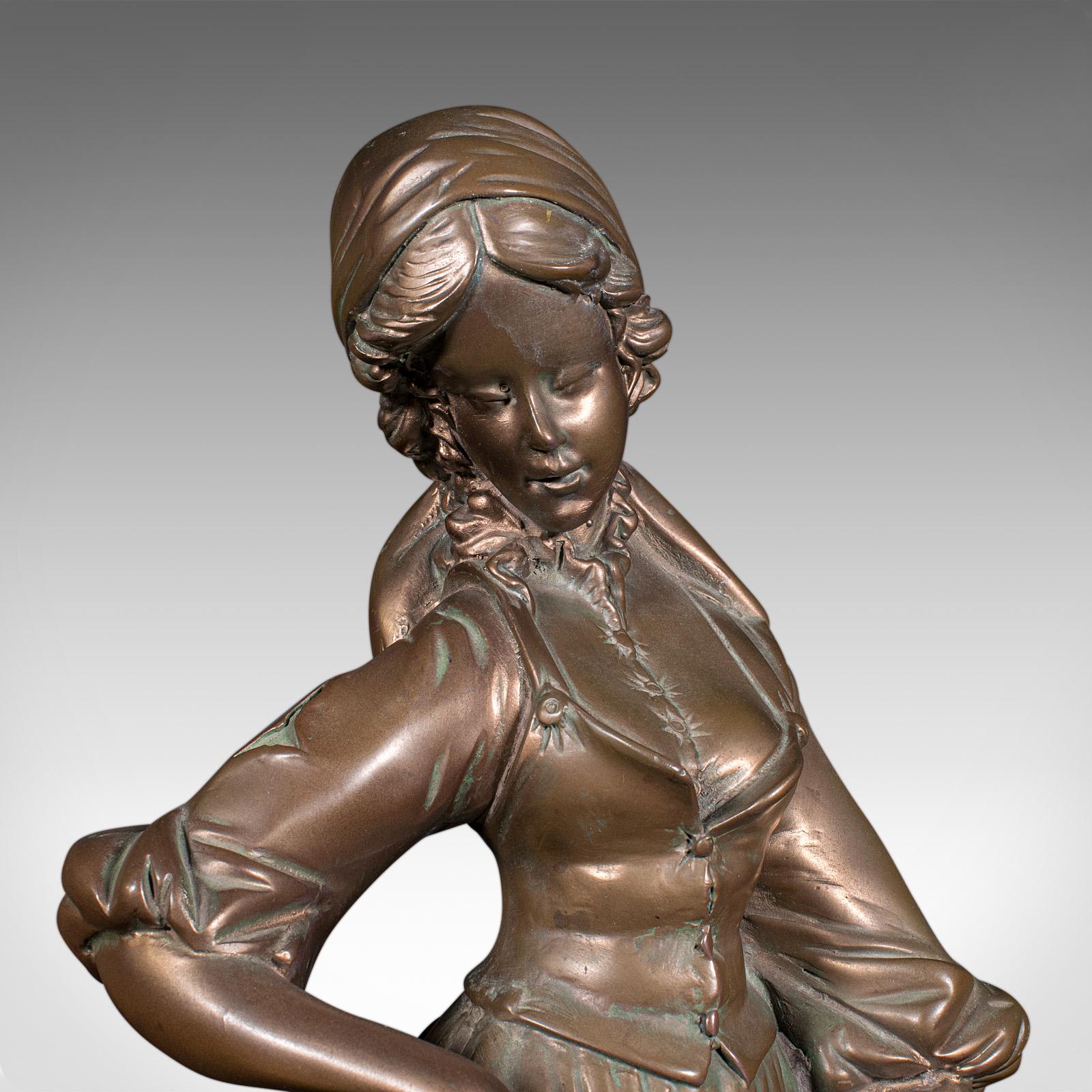 Figura Femenina Alta Antigua, Austriaca, Yeso Bronceado, Estatua, Victoriana, C.1900 en venta 2