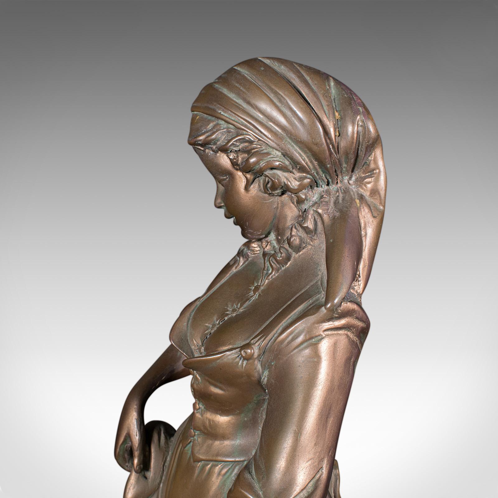Figura Femenina Alta Antigua, Austriaca, Yeso Bronceado, Estatua, Victoriana, C.1900 en venta 3