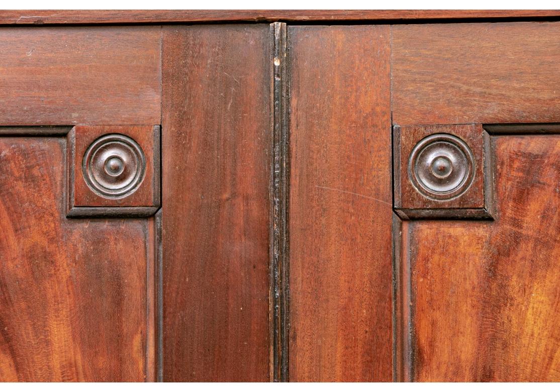 Tall Antique Figured Mahogany Linen Press For Sale 5