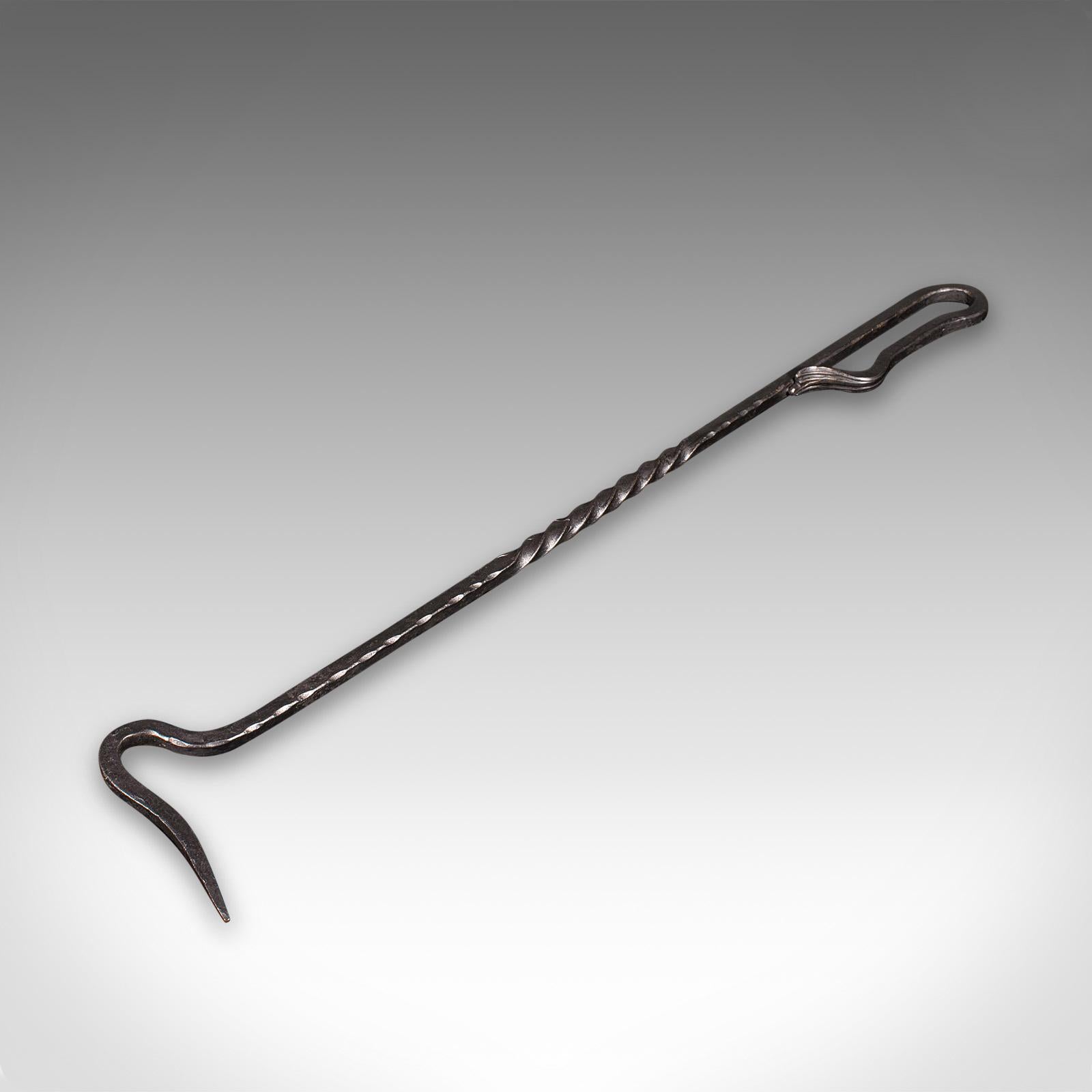 Tall Antique Fireside Companion, English, Wrought Iron, Fire Tool Set, Edwardian For Sale 7