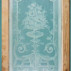 Tall Antique French Acid Etched Pine Door