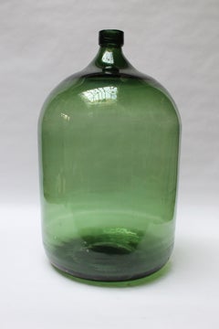 Grande Demijohn/Carboy française d'antiquités vert émeraude