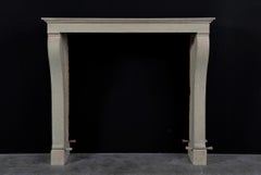 Tall Antique French Limestone Fireplace Mantel