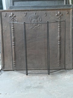 Tall Antique French Napoleon III Fire Screen, 19th Century
