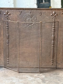 Tall Antique French Napoleon III Fire Screen, 19th Century
