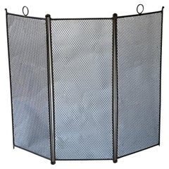 Tall Antique French Napoleon III Fire Screen, 19th Century