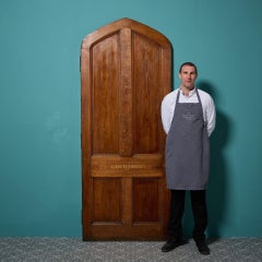 Tall Antique Gothic Arched Oak Door