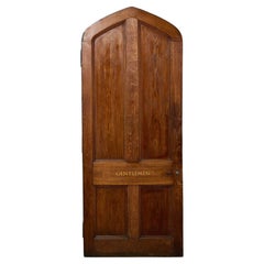 Tall Antique Gothic Arched Oak Door