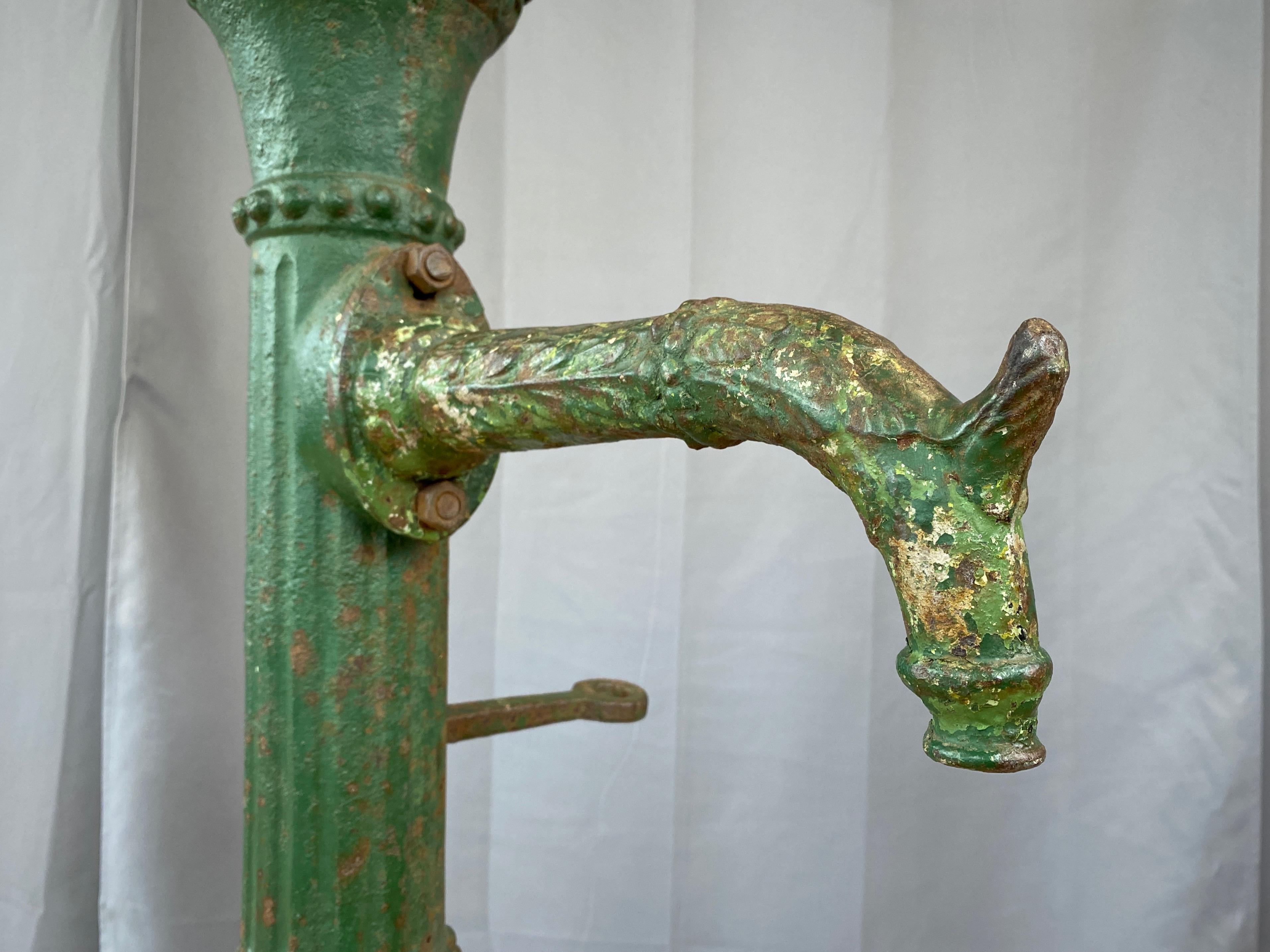 Antique Tall Green Cast Iron Water Fountain from San Francisco, c. 1860 1